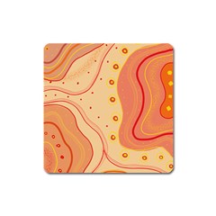 Lines Abstract Colourful Design Square Magnet