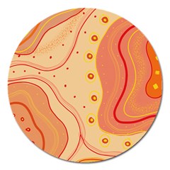 Lines Abstract Colourful Design Magnet 5  (round)