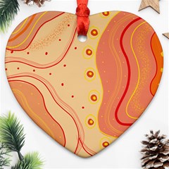 Lines Abstract Colourful Design Heart Ornament (two Sides)