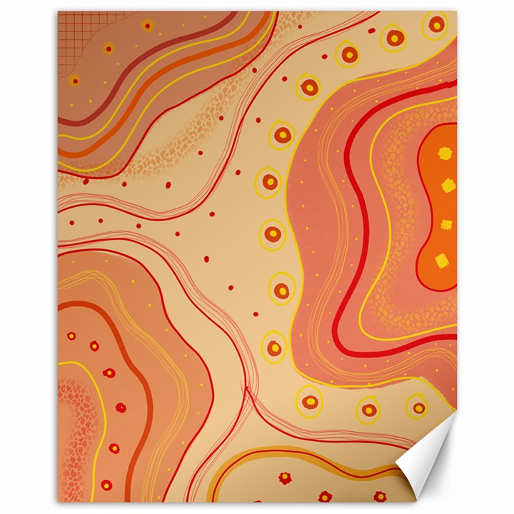 Lines Abstract Colourful Design Canvas 11  x 14 