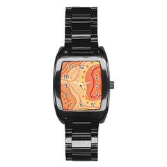 Lines Abstract Colourful Design Stainless Steel Barrel Watch