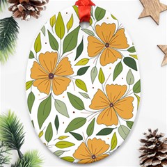 Flower Petal Plant Leaves Ornament (oval)