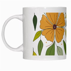 Flower Petal Plant Leaves White Mug