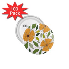 Flower Petal Plant Leaves 1 75  Buttons (100 Pack) 