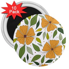 Flower Petal Plant Leaves 3  Magnets (10 Pack) 