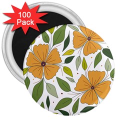 Flower Petal Plant Leaves 3  Magnets (100 Pack)