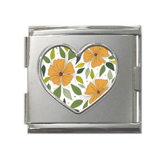 Flower Petal Plant Leaves Mega Link Heart Italian Charm (18mm) by Maspions