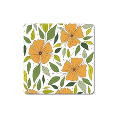 Flower Petal Plant Leaves Square Magnet