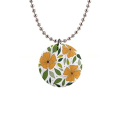 Flower Petal Plant Leaves 1  Button Necklace by Maspions