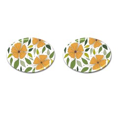 Flower Petal Plant Leaves Cufflinks (oval)