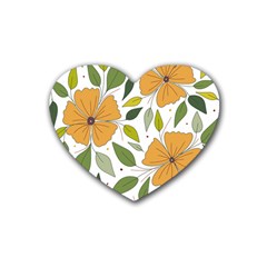 Flower Petal Plant Leaves Rubber Coaster (heart)