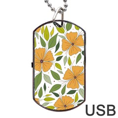 Flower Petal Plant Leaves Dog Tag Usb Flash (two Sides)