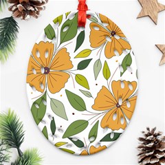 Flower Petal Plant Leaves Ornament (oval Filigree)