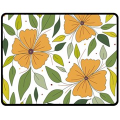 Flower Petal Plant Leaves Two Sides Fleece Blanket (medium)