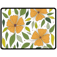 Flower Petal Plant Leaves Two Sides Fleece Blanket (large)