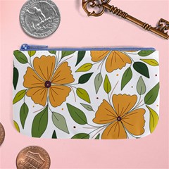 Flower Petal Plant Leaves Large Coin Purse