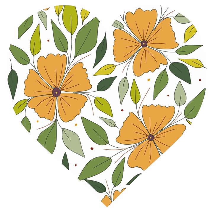 Flower Petal Plant Leaves Wooden Puzzle Heart