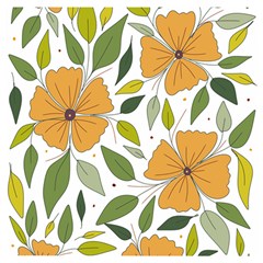 Flower Petal Plant Leaves Wooden Puzzle Square by Maspions