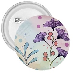 Flower Paint Flora Nature Plant 3  Buttons