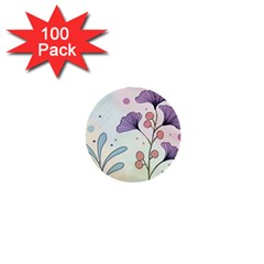 Flower Paint Flora Nature Plant 1  Mini Buttons (100 Pack) 