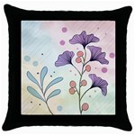 Flower Paint Flora Nature Plant Throw Pillow Case (Black) Front