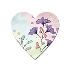 Flower Paint Flora Nature Plant Heart Magnet