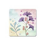 Flower Paint Flora Nature Plant Square Magnet Front