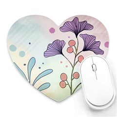 Flower Paint Flora Nature Plant Heart Mousepad