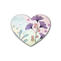 Flower Paint Flora Nature Plant Rubber Coaster (heart)