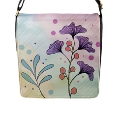 Flower Paint Flora Nature Plant Flap Closure Messenger Bag (l)