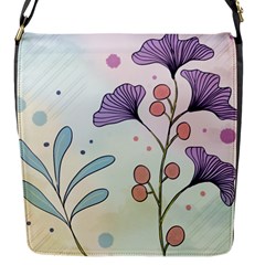 Flower Paint Flora Nature Plant Flap Closure Messenger Bag (s)