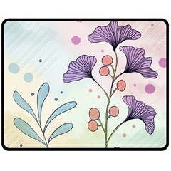 Flower Paint Flora Nature Plant Two Sides Fleece Blanket (medium) by Maspions