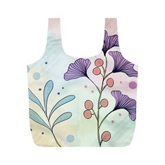 Flower Paint Flora Nature Plant Full Print Recycle Bag (m)