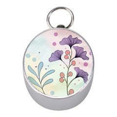 Flower Paint Flora Nature Plant Mini Silver Compasses