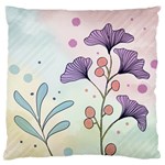 Flower Paint Flora Nature Plant Large Premium Plush Fleece Cushion Case (Two Sides) Front