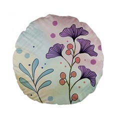 Flower Paint Flora Nature Plant Standard 15  Premium Flano Round Cushions