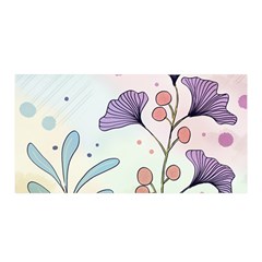 Flower Paint Flora Nature Plant Satin Wrap 35  X 70 