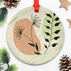 Flora Floral Flower Nature Plant Doodle Ornament (round)