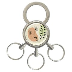 Flora Floral Flower Nature Plant Doodle 3-ring Key Chain