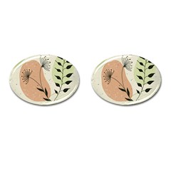 Flora Floral Flower Nature Plant Doodle Cufflinks (oval) by Maspions