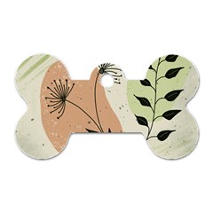 Flora Floral Flower Nature Plant Doodle Dog Tag Bone (two Sides)