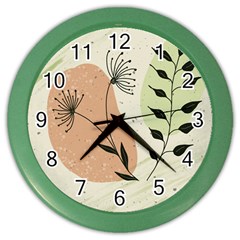 Flora Floral Flower Nature Plant Doodle Color Wall Clock by Maspions