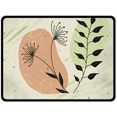 Flora Floral Flower Nature Plant Doodle Fleece Blanket (large)