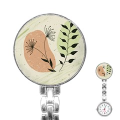 Flora Floral Flower Nature Plant Doodle Stainless Steel Nurses Watch by Maspions