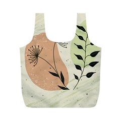 Flora Floral Flower Nature Plant Doodle Full Print Recycle Bag (m)