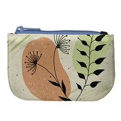 Flora Floral Flower Nature Plant Doodle Large Coin Purse by Maspions