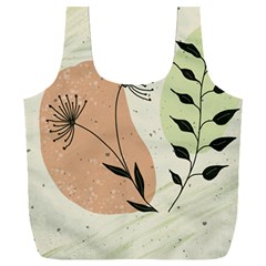 Flora Floral Flower Nature Plant Doodle Full Print Recycle Bag (xxl)