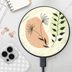 Flora Floral Flower Nature Plant Doodle Wireless Fast Charger(black)