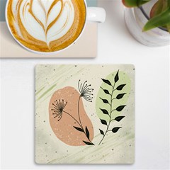 Flora Floral Flower Nature Plant Doodle Uv Print Square Tile Coaster  by Maspions