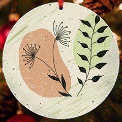 Flora Floral Flower Nature Plant Doodle Uv Print Acrylic Ornament Round by Maspions